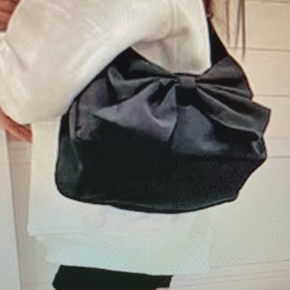 NWOT - Black Sweet Bow Crossbody Canvas Shoulder Bag W/Adjustable Strap - Picture 5 of 11